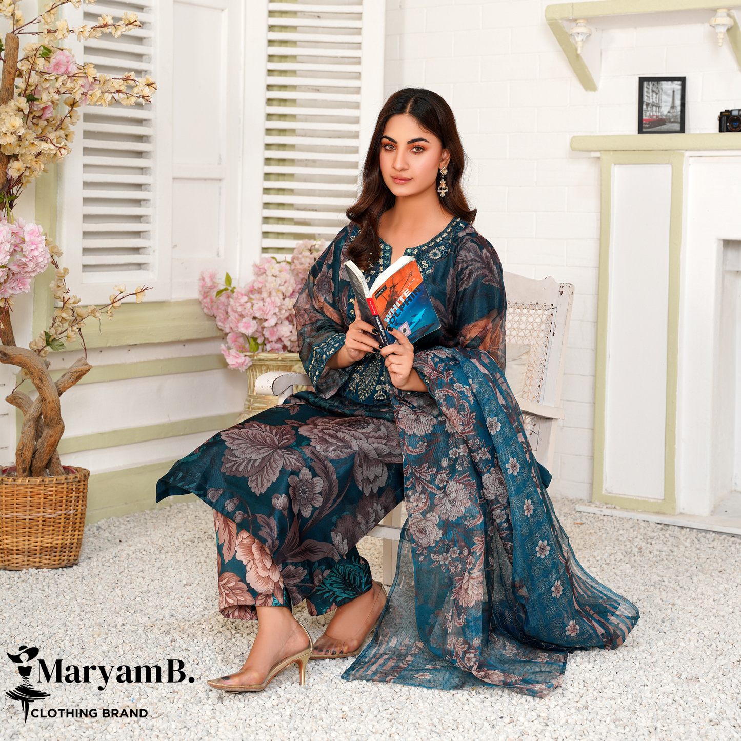 3 PCS EMBROIDY STITCH SUIT