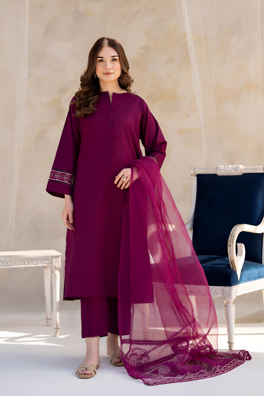 BEST SELLING - 3 PC EMBROIDERED DRESS