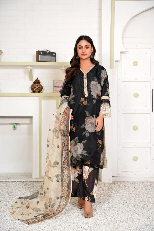 3 PCS EMBROIDY STITCH SUIT