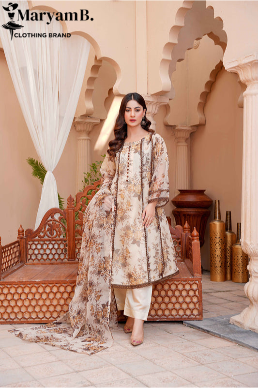 3Pcs All Over Printed Suit Maryam B. 3Pcs All Over Printed Suit Maryam B.